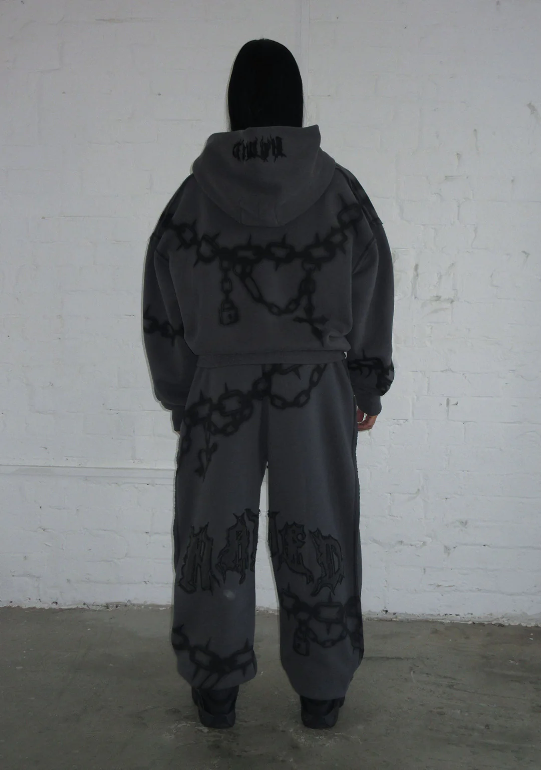 CHAINS ZIP HOODIE CAST IRON - Image 3
