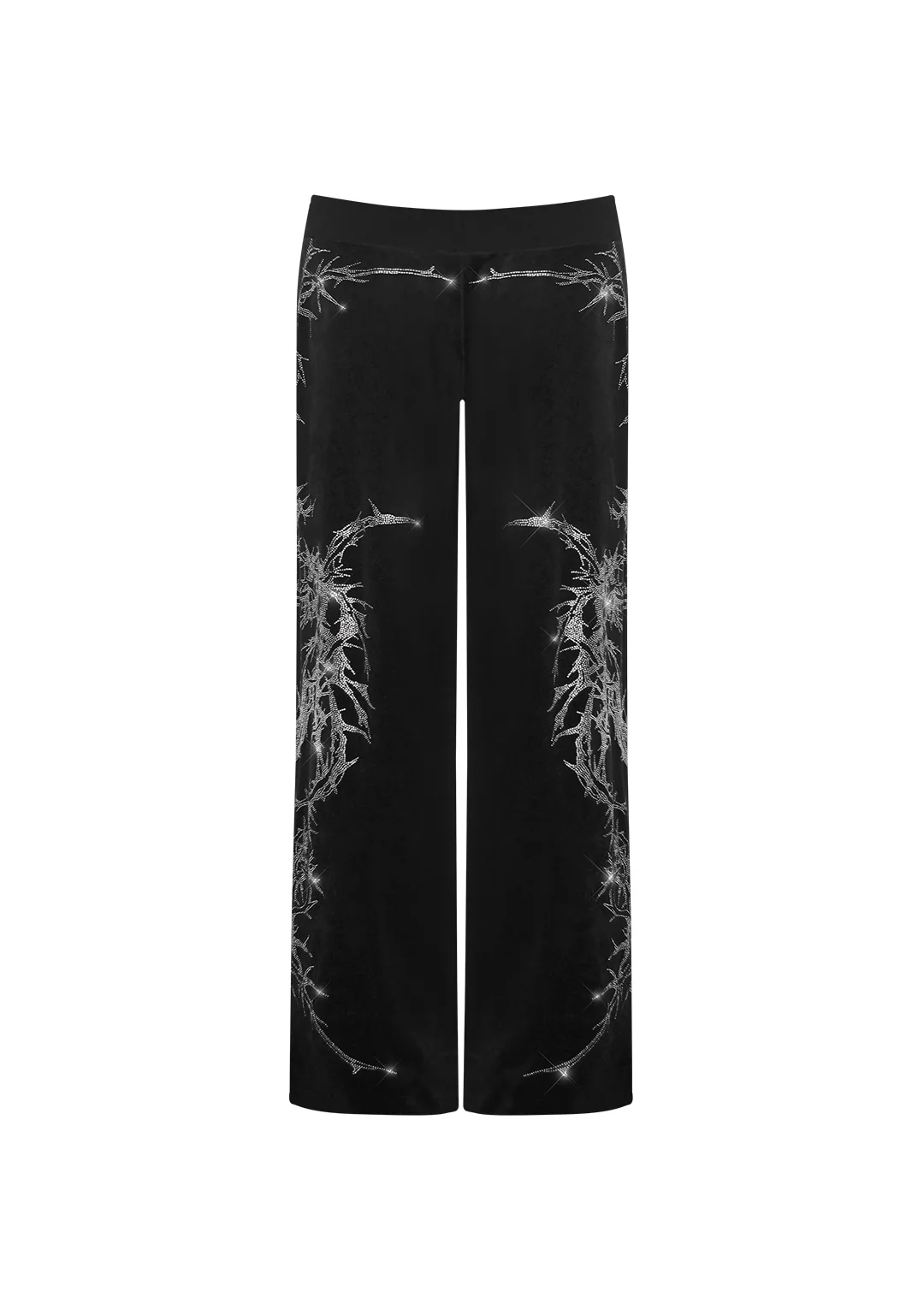 CURSE RHINESTONE VELOUR SWEATPANTS BLACK - Image 7