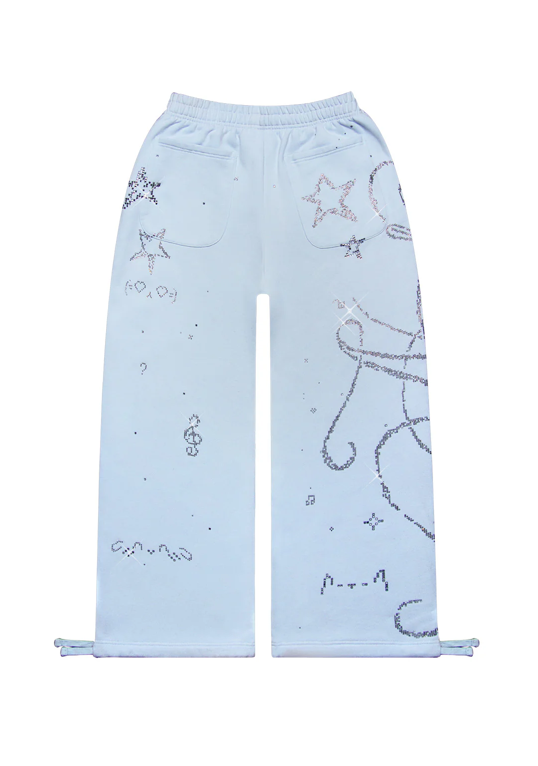 DREAMER RHINESTONE TEDDY OVERSIZED SWEATPANTS BABY BLUE - Image 8
