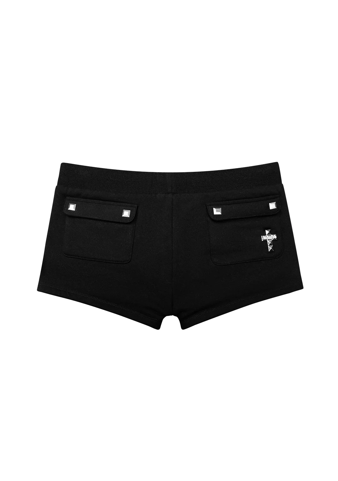 FAITHFUL STUDDED MICRO HOTPANT SHORTS BLACK - Image 5