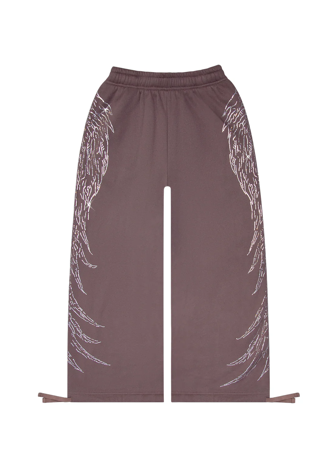 FALLEN RHINESTONE OVERSIZED SWEATPANTS BROWN - Image 9