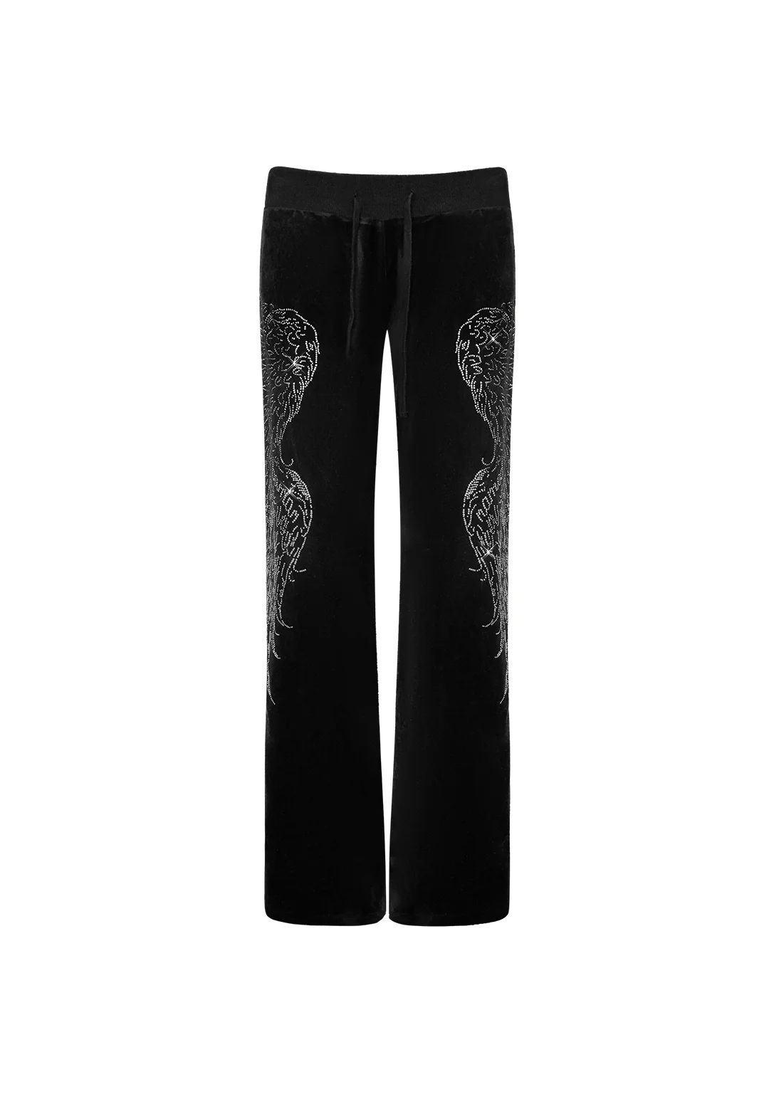 FALLEN RHINESTONE VELOUR SWEATPANTS BLACK - Image 7