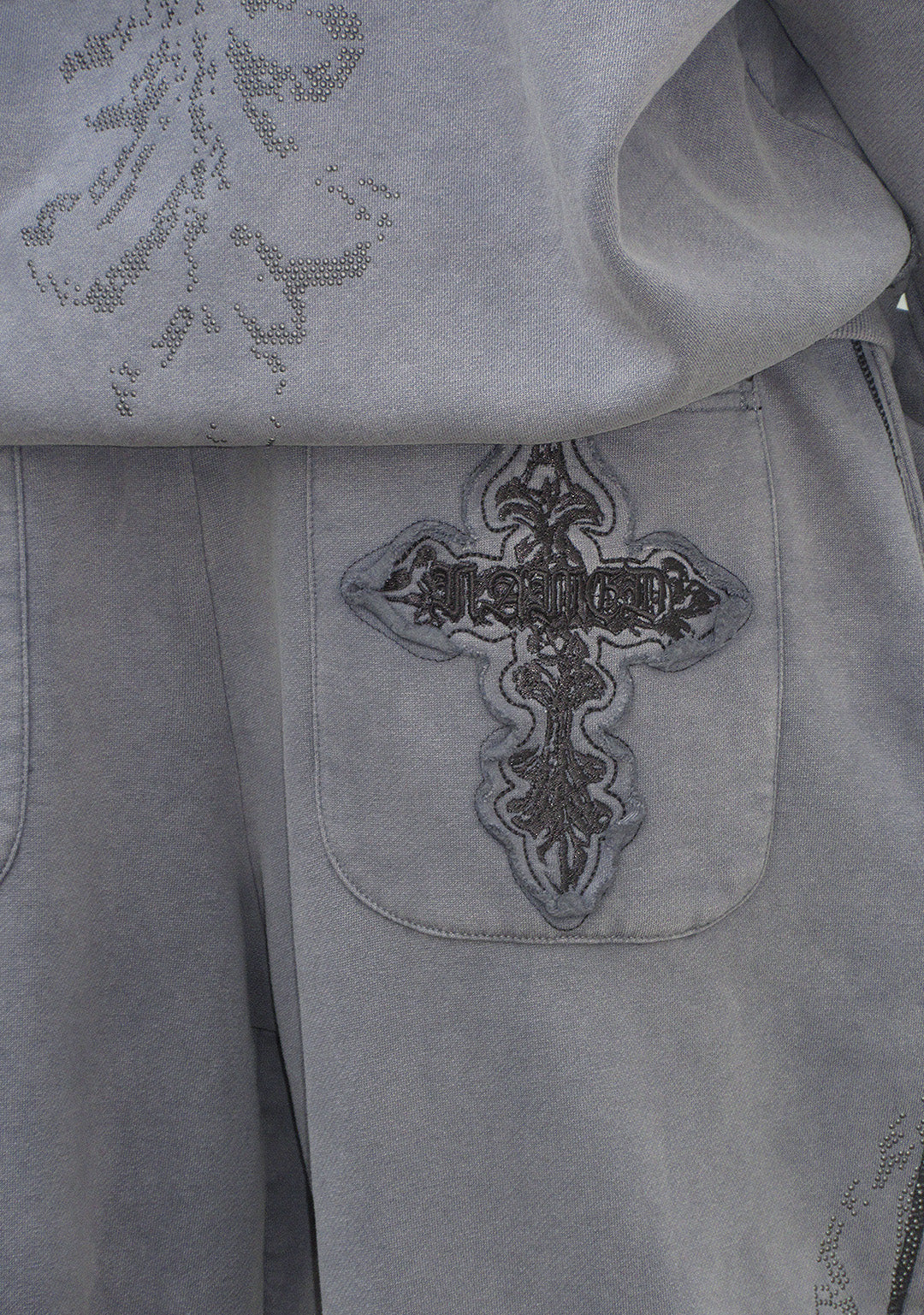 FERAL STUDDED OVERSIZED SWEATPANTS WASHED GREY - Image 5