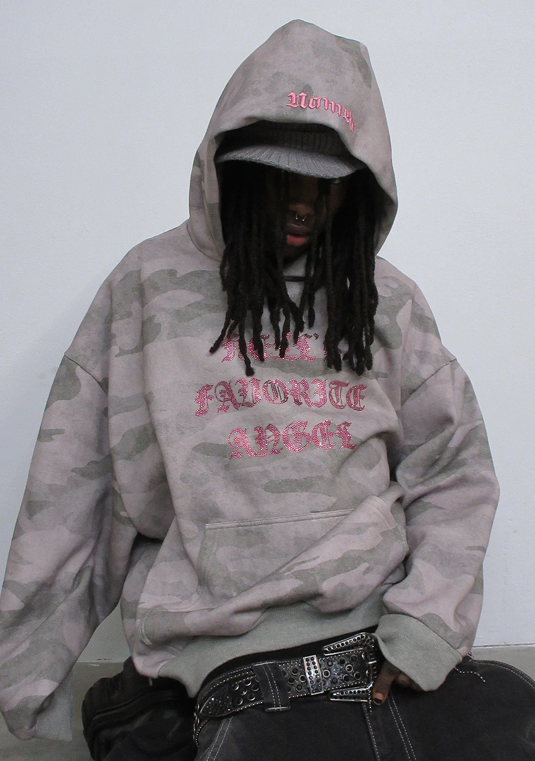HELL'S FAVORITE RHINESTONE PULLOVER HOODIE CAMO - Image 6