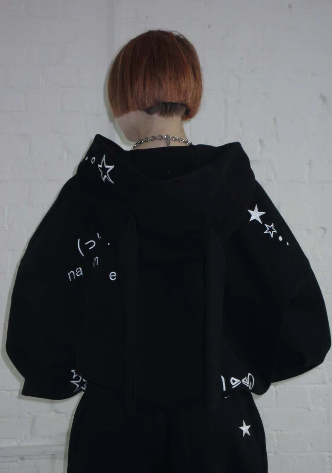 MALFUNCTION BUNNY ZIP HOODIE BLACK (DETACHABLE EARS) - Image 3