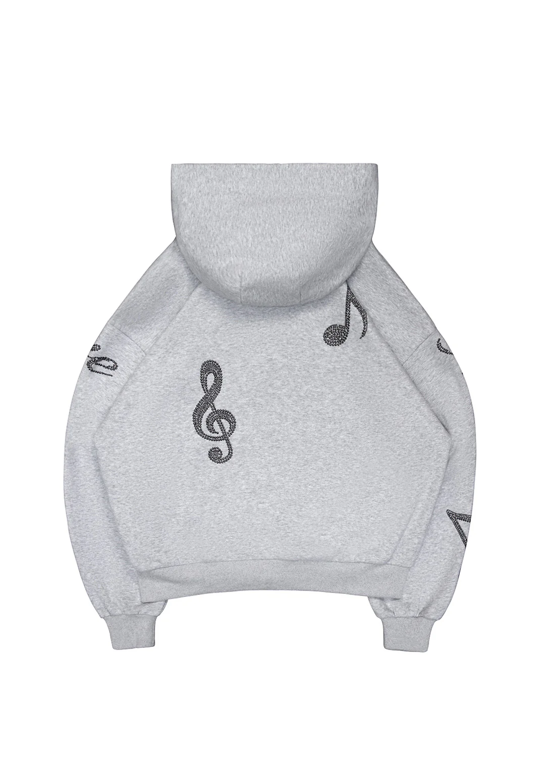 MUSE STUDDED ZIP HOODIE GREY MARL - Image 8