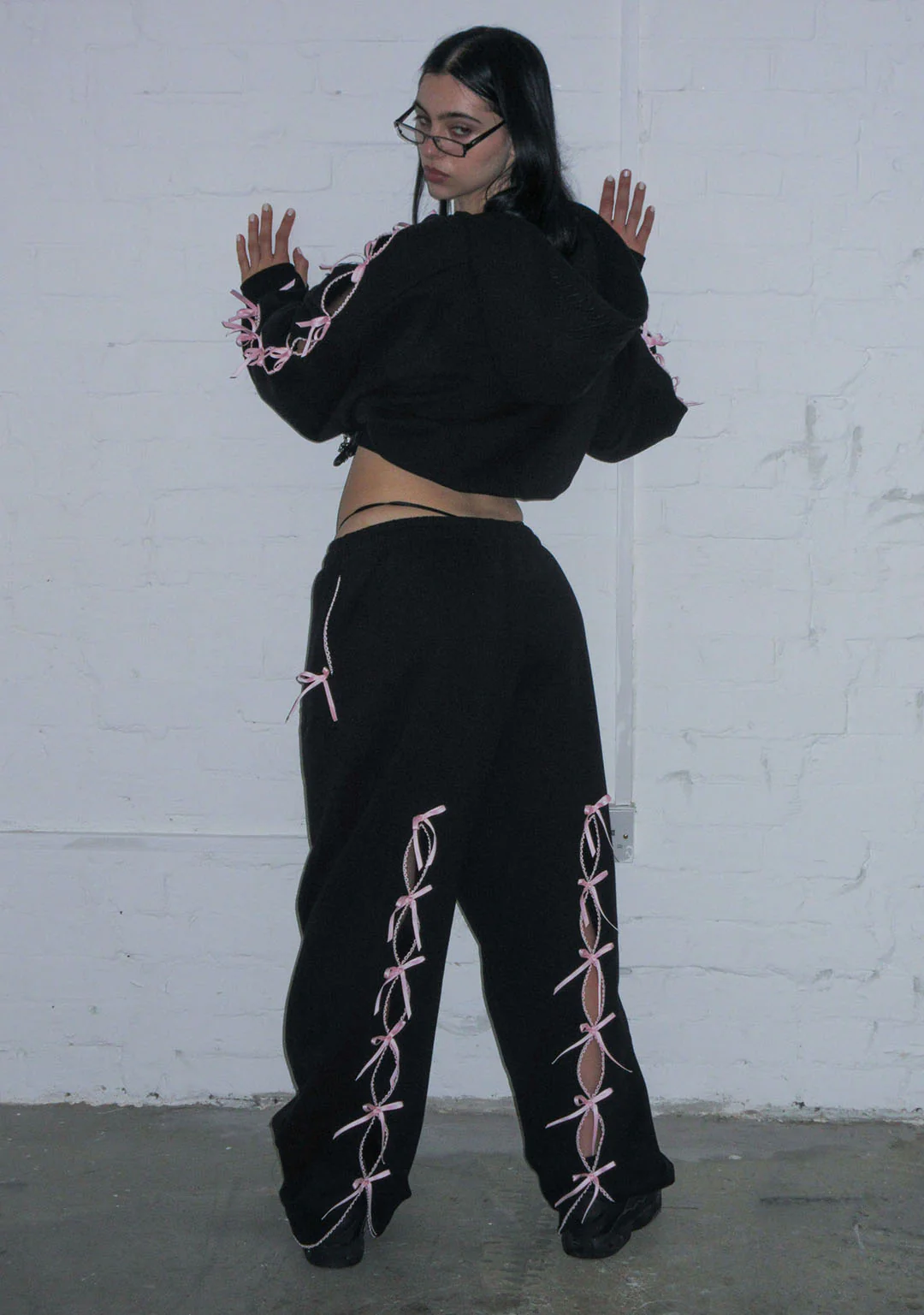 PRINC355 RIBBON SWEATPANTS BLACK - Image 5