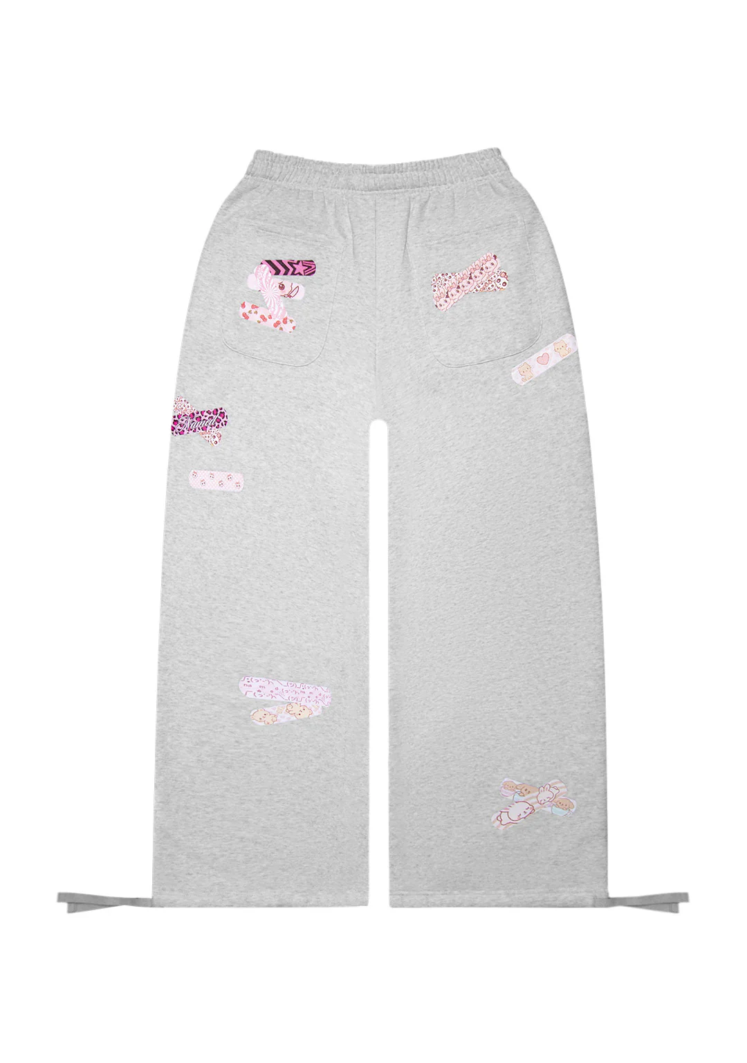 STITCH TEDDY OVERSIZED SWEATPANTS WHITE MARL - Image 5