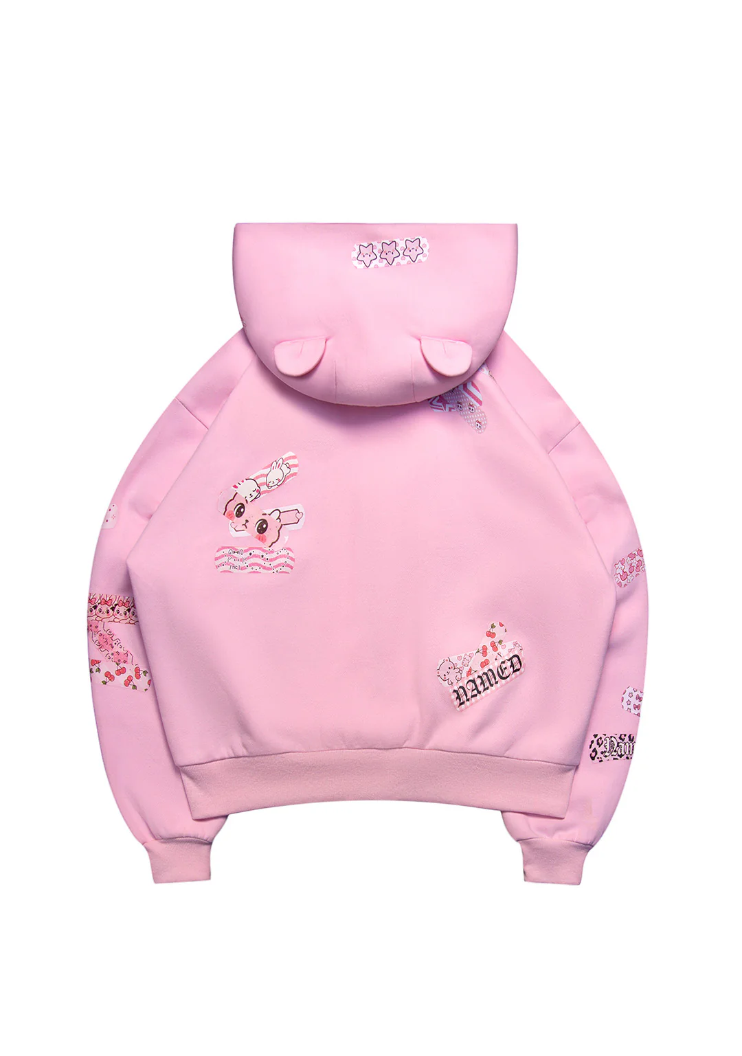 STITCH TEDDY ZIP HOODIE BABY PINK - Image 8
