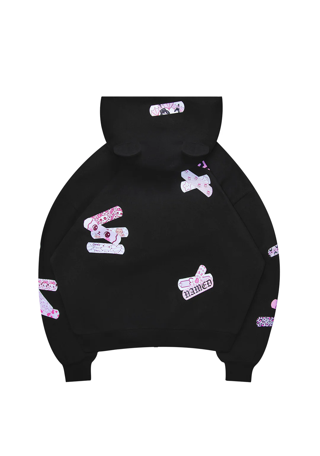 STITCH TEDDY ZIP HOODIE BLACK - Image 7