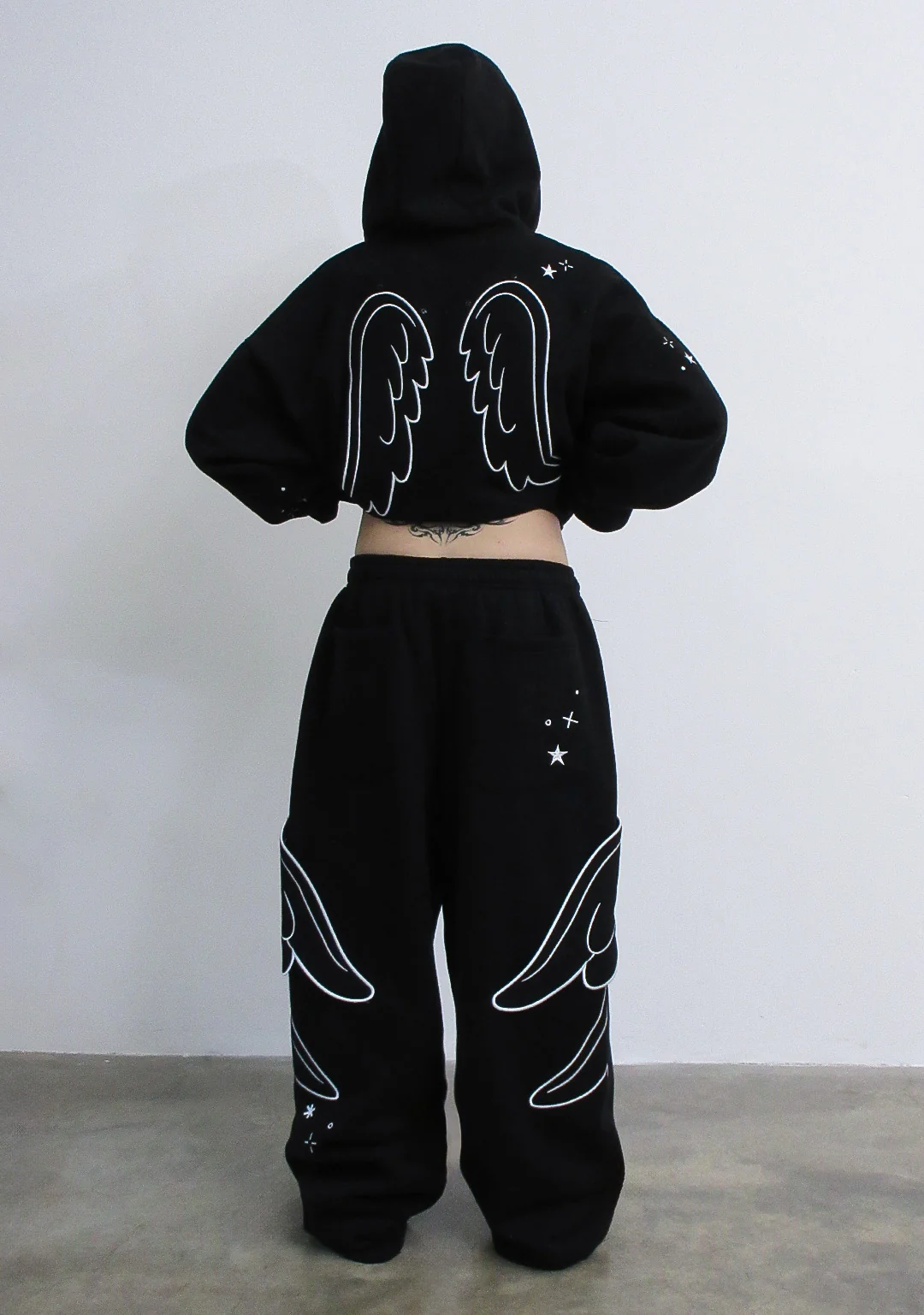 STITCH WINGS OVERSIZED SWEATPANTS BLACK (DETACHABLE WINGS) - Image 5