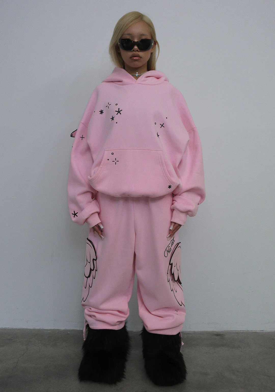 STITCH WINGS PULLOVER HOODIE BABY PINK (DETACHABLE WINGS) - Image 5