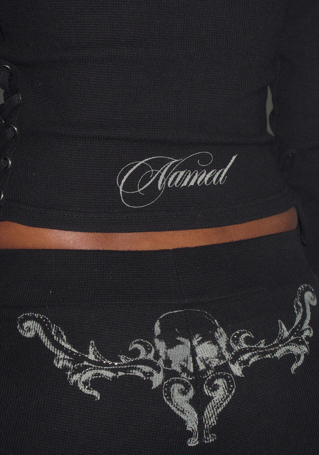 VENDETTA LACE UP SCULPT STRETCH PANTS BLACK - Image 5